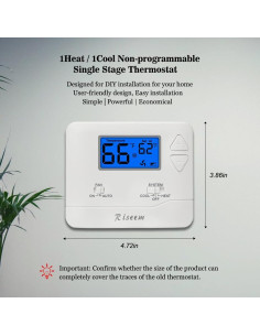 Termostato No Programable Riseem STN601 Azul 24V DIY Fácil 2