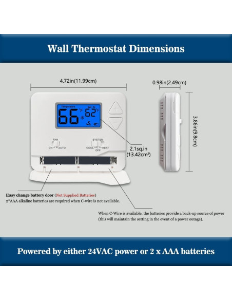 Termostato No Programable Riseem STN601 Azul 24V DIY Fácil