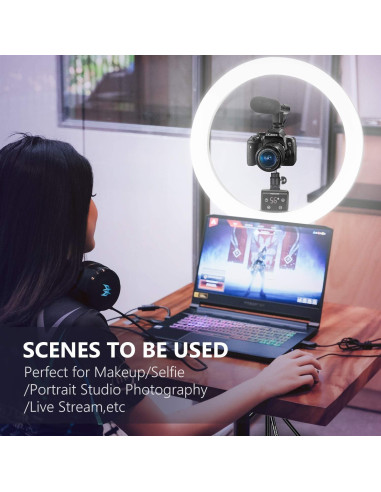 Luz de Anillo LED Neewer 16" con Control Táctil y Soporte