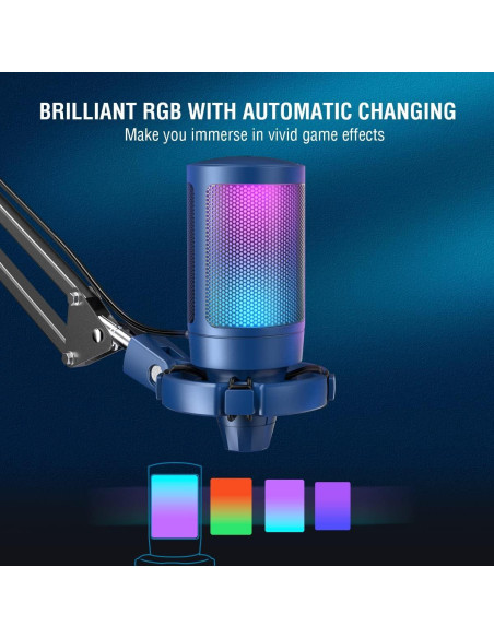 Auriculares USB Gaming FIFINE A6TB+H6 con Micrófono RGB