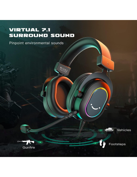 Auriculares USB Gaming FIFINE A6TB+H6 con Micrófono RGB