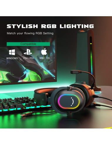 Auriculares USB Gaming FIFINE A6TB+H6 con Micrófono RGB