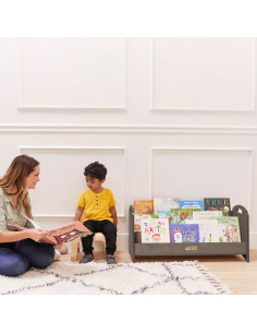 Estantería de Libros ECR4Kids 3 Estantes Lavado Gris 2