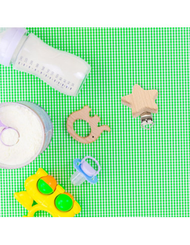 Clips de Chupete de Madera Natural Garneck - 6 Pcs Animales