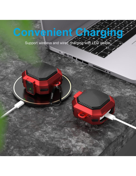 Funda Protectora Valkit para Galaxy Buds FE/2 Pro/2/Live - Rojo