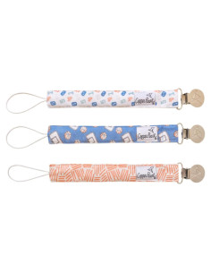 Juego de 3 Clips para Chupete Copper Pearl Dunk - 16.5x9.5 cm