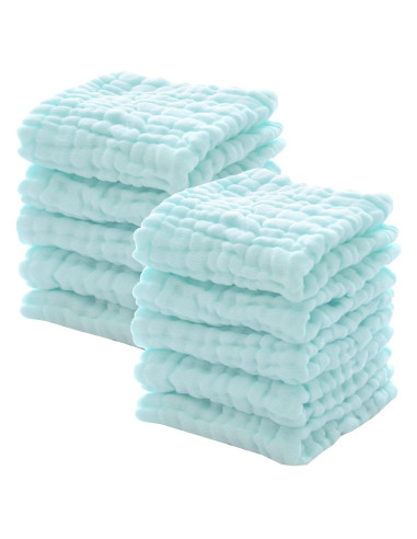 Toallitas para Bebés MUKIN - Algodón Muselina 30x30 cm - Paquete de 10