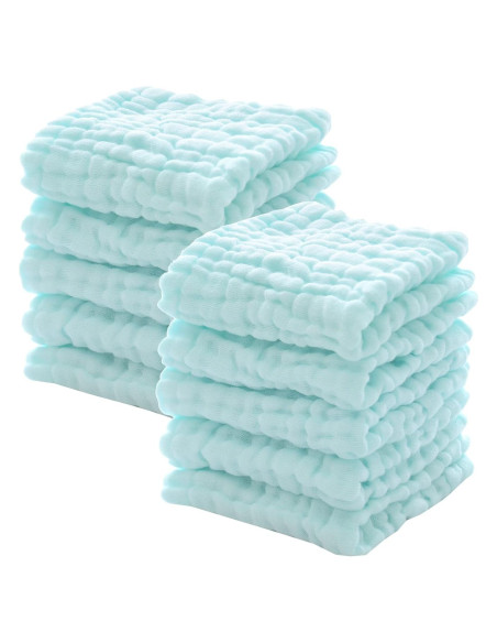 Toallitas para Bebés MUKIN - Algodón Muselina 30x30 cm - Paquete de 10