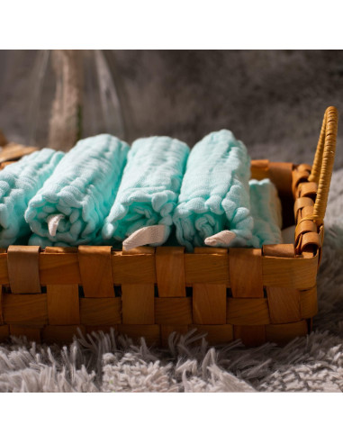 Toallitas para Bebés MUKIN - Algodón Muselina 30x30 cm - Paquete de 10