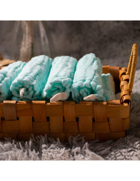 Toallitas para Bebés MUKIN - Algodón Muselina 30x30 cm - Paquete de 10