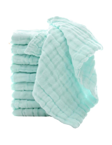 Toallitas para Bebés MUKIN - Algodón Muselina 30x30 cm - Paquete de 10