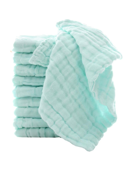 Toallitas para Bebés MUKIN - Algodón Muselina 30x30 cm - Paquete de 10