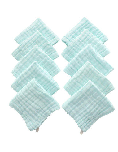 Toallitas para Bebés MUKIN - Algodón Muselina 30x30 cm - Paquete de 10