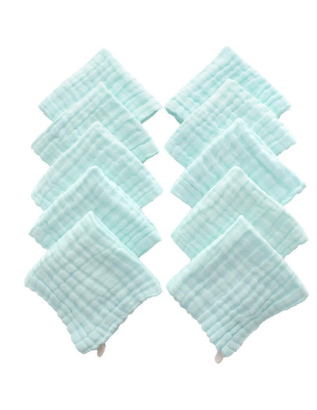 Toallitas para Bebés MUKIN - Algodón Muselina 30x30 cm - Paquete de 10