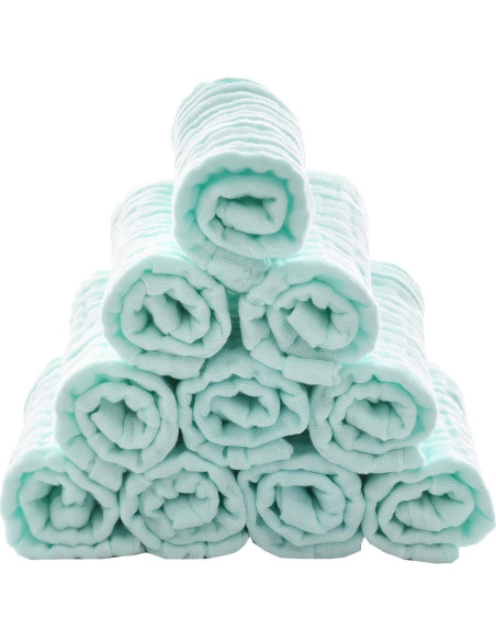 Toallitas para Bebés MUKIN - Algodón Muselina 30x30 cm - Paquete de 10