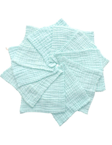 Toallitas para Bebés MUKIN - Algodón Muselina 30x30 cm - Paquete de 10