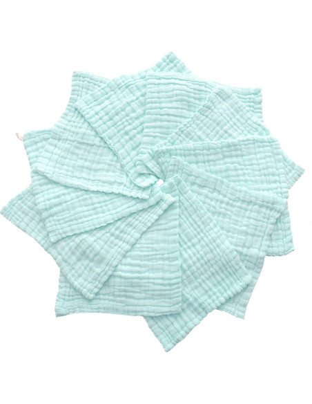 Toallitas para Bebés MUKIN - Algodón Muselina 30x30 cm - Paquete de 10