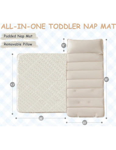 Colchoneta para Siesta Acolchada Cozyholy Beige 140x58cm