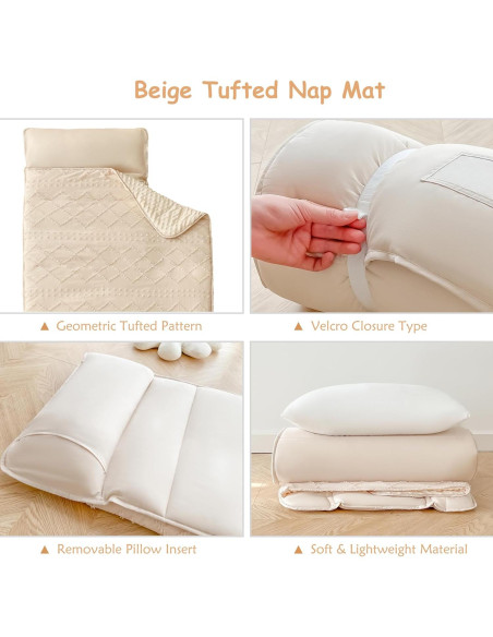 Colchoneta para Siesta Acolchada Cozyholy Beige 140x58cm