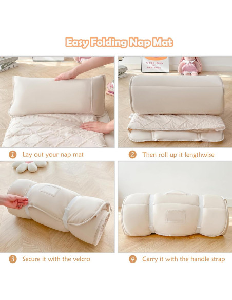 Colchoneta para Siesta Acolchada Cozyholy Beige 140x58cm