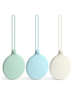 Funda para Chupete de Silicona Seposeve, Paquete de 3, Verde Azul Blanco