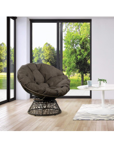Silla Papasan de Mimbre OSP Home Furnishings 360 Marrón 2