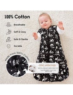 Saco de Sueño para Bebés Yoofoss 0-6 Meses 0.5 TOG Algodón 2