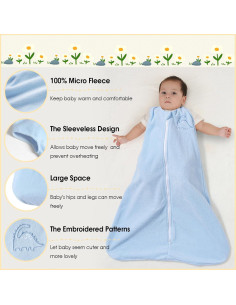 Saco de Sueño PHF Microforro Térmico Bebés 0-6 Meses 2 Piezas 2