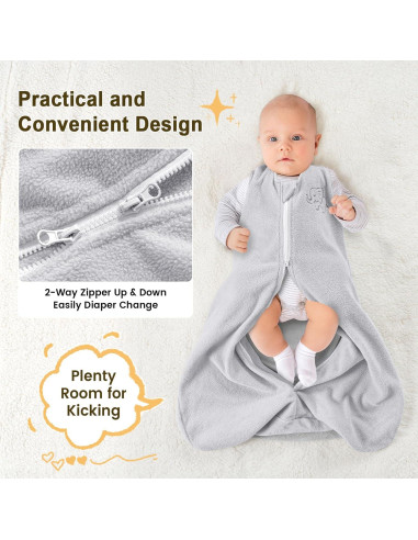 Saco de Sueño PHF Microforro Térmico Bebés 0-6 Meses 2 Piezas