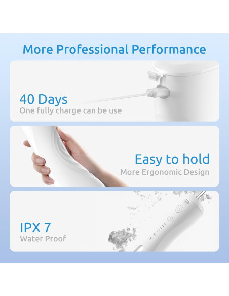 Hilo Dental Inalámbrico SYNHOPE ML16 6 Modos IPX7 Blanco