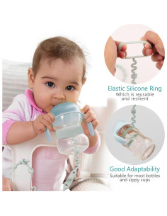 6 Correas de Silicona Ajustables para Bebé - Clips para Chupetes 2