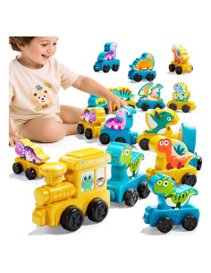 Juego de tren magnético de dinosaurios JUKUDAHU 13.7x7.4 cm