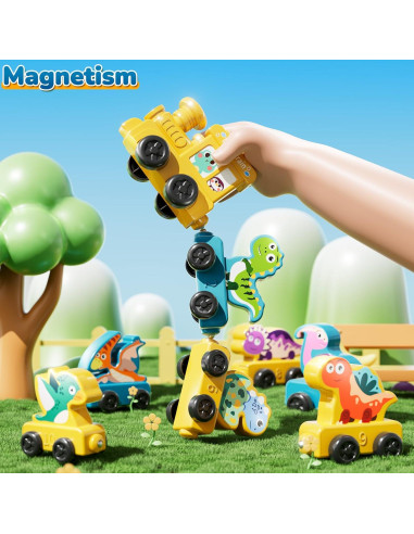 Juego de tren magnético de dinosaurios JUKUDAHU 13.7x7.4 cm