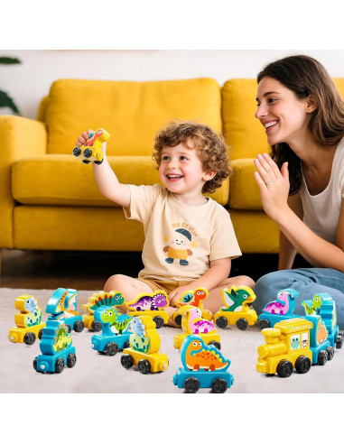 Juego de tren magnético de dinosaurios JUKUDAHU 13.7x7.4 cm