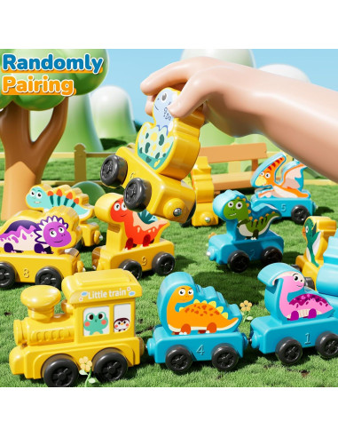 Juego de tren magnético de dinosaurios JUKUDAHU 13.7x7.4 cm
