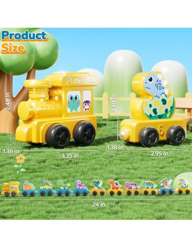 Juego de tren magnético de dinosaurios JUKUDAHU 13.7x7.4 cm