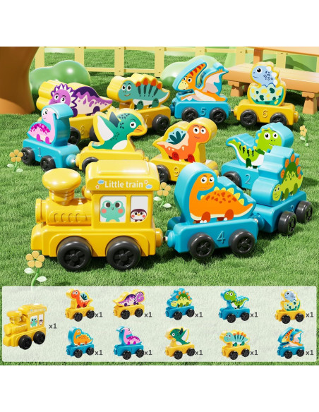 Juego de tren magnético de dinosaurios JUKUDAHU 13.7x7.4 cm