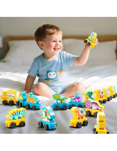 Juego de tren magnético de dinosaurios JUKUDAHU 13.7x7.4 cm