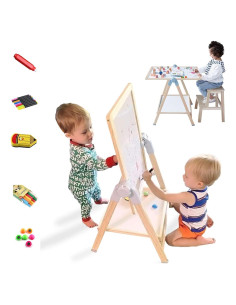 Caballete de Arte QZMTOY para Niños, Altura Ajustable 60-100cm