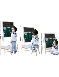 Caballete de Arte QZMTOY para Niños, Altura Ajustable 60-100cm 2