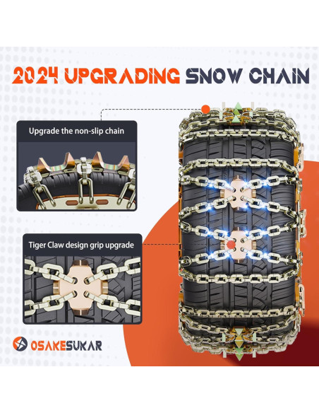 Cadenas de Nieve Antideslizantes Osakesukar 225-285 mm Juego de 6