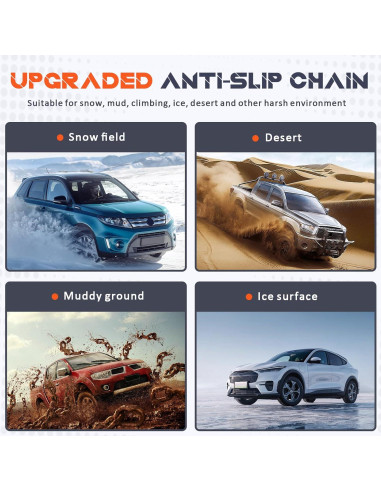 Cadenas de Nieve Antideslizantes Osakesukar 225-285 mm Juego de 6