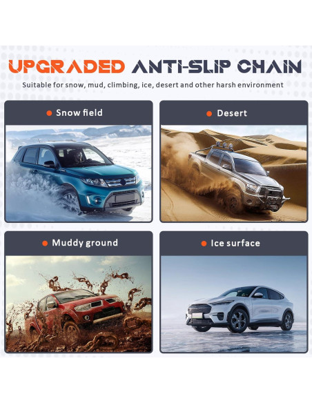 Cadenas de Nieve Antideslizantes Osakesukar 225-285 mm Juego de 6