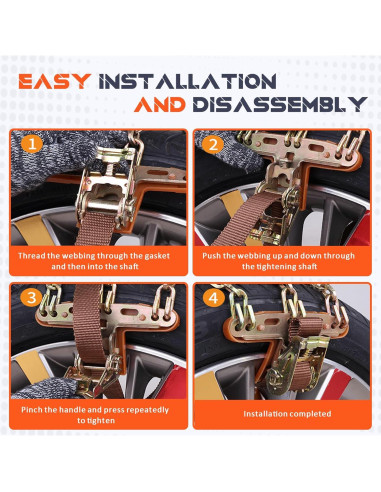 Cadenas de Nieve Antideslizantes Osakesukar 225-285 mm Juego de 6