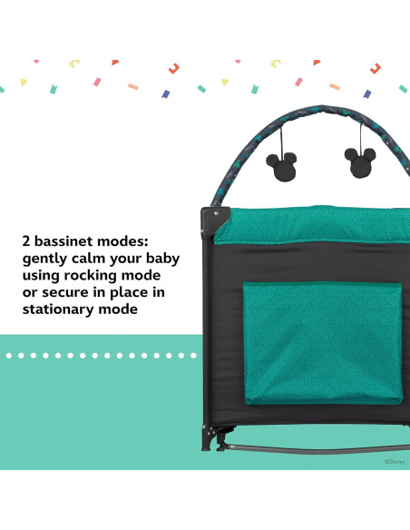 Parque Infantil 2-en-1 Disney Baby Mickey Mouse Cuna Mecedora