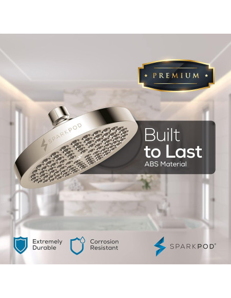Cabezal de Ducha de Lluvia SparkPod 15.24 cm + Brazo 15.24 cm