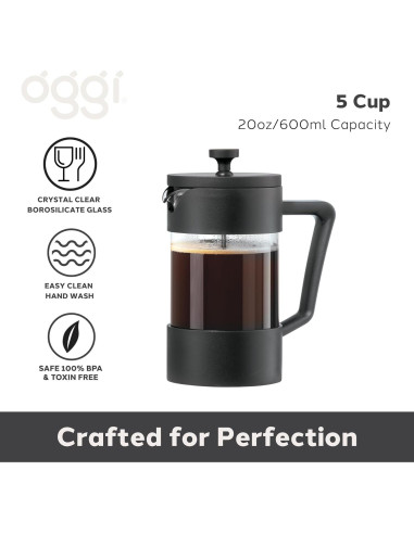 Prensa Francesa Oggi de Vidrio Borosilicato 5 Tazas - Cafetera Manual