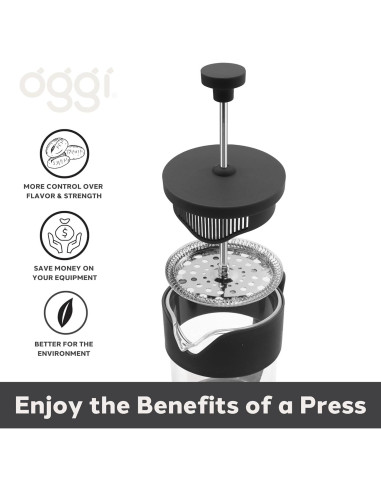 Prensa Francesa Oggi de Vidrio Borosilicato 5 Tazas - Cafetera Manual