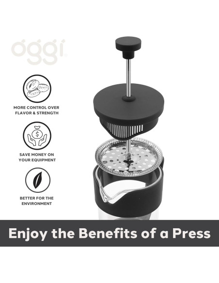 Prensa Francesa Oggi de Vidrio Borosilicato 5 Tazas - Cafetera Manual