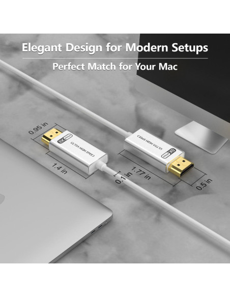 Cable HDMI 2.1 1m YP Óptico 4K 8K 48Gbps eARC CL3